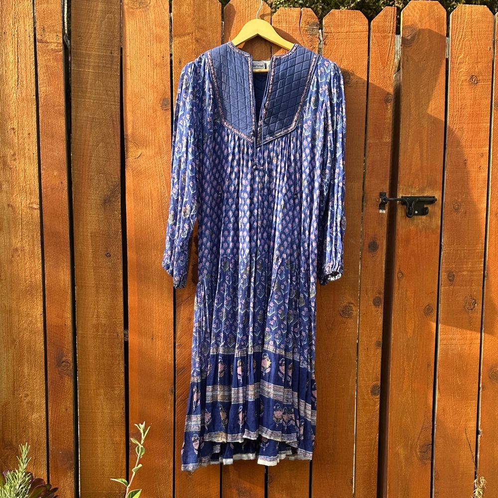 Vintage Indian Cotton Gauze Peasant Dress
